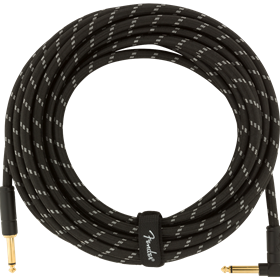 Deluxe Series Instrument Cable, Straight/Angle, 25', Black Tweed