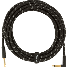 Deluxe Series Instrument Cable, Straight/Angle, 18.6', Black Tweed