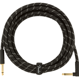 Deluxe Series Instrument Cable, Straight/Angle, 15' Black Tweed