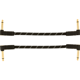 Deluxe Series Patch Cables (2-Pack), Angle/Angle, 6", Black Tweed