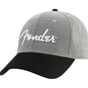 Fender® Hipster Dad Hat, Gray and Black, One Size Fits Most