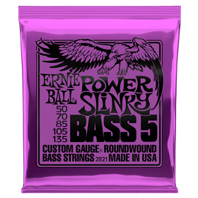 Ernie Ball Power Slinky Roundwound Bass Strings 45-130, 5 String Set