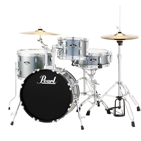 Roadshow Complete 4-Piece Drum Set W/ 18" Bass Drum, Charcoal Metallic