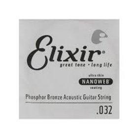 Elixir Phosphor Bronze Acoustic Guitar String with Nanoweb Coating - .032