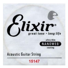 Elixir 80/20 Bronze Acoustic Guitar Single String with Nanoweb Coating - .047 Gauge