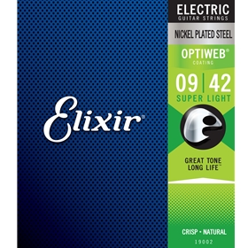 Elixir Super Light Nickel Plated Steel With Optiweb Coating .009 - .042