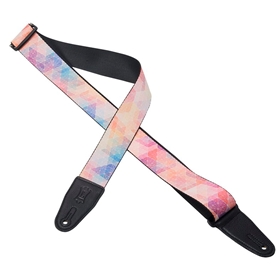 Levy's 2" polyester guitar strap with sublimation-printed design, Geometric Pastel Print