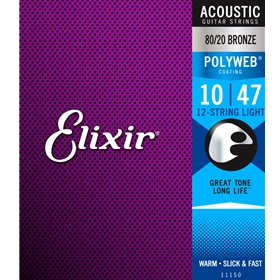 Elixir Acoustic 12 String Light 10-47 | 80/20 Bronze Polyweb