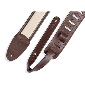 Levy's Lux Padded Hemp Traditional Dark Brown / Natural 2.5" Guitar Strap