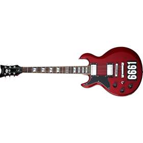 Zacky Vengeance Custom Reissue Left-Handed Electric Guitar, See Thru Cherry w/6661 Graphic