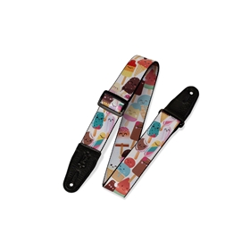 Levy's 2" Sublimation Printed Guitar Strap w/ Leather Ends, Ice Cream Print