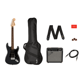 Affinity Series® Stratocaster® HSS Pack, Laurel Fingerboard, Charcoal Frost Metallic, Gig Bag, 15G -