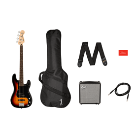 Affinity Series® Precision Bass® PJ Pack, Laurel Fingerboard, 3-Color Sunburst, Gig Bag, Rumble 15 -