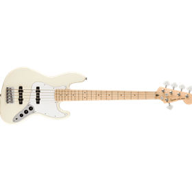 Affinity Series® Jazz Bass® V, Maple Fingerboard, White Pickguard, Olympic White