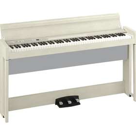 Korg 88-Key RH3 Kronos Concert Piano with Bluetooth Audio Playing & Wooden Bench, White