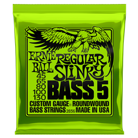 Ernie Ball Slinky Roundwound Bass - 5 String Reg 45-130
