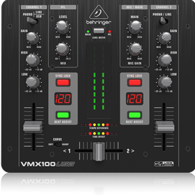 2-Channel DJ Mixer with USBInterface, BPM Counter and VCA Control