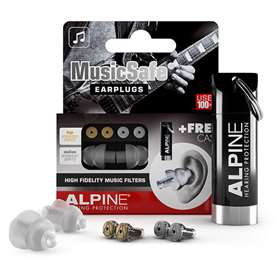 Musicians Earplugs With Two Interchangeable Filter Sets & Case