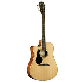 Left-handed Dreadnought guitar in Natural Satin with cutaway & electronics