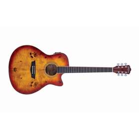 Deep Forest Burl Grand Auditorium Acoustic-Electric Guitar, Amber Fade