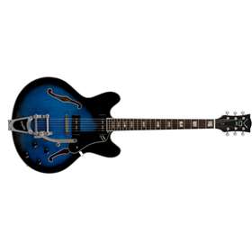 Vox Bobcat V90 Bigsby Semi-Hollow Electric Guitar With Case, Sapphire Blue