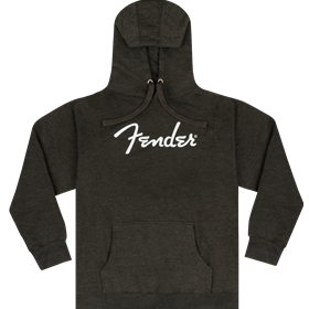 Fender® Spaghetti Logo Hoodie, Gray Heather, L