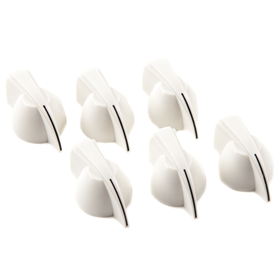 Chicken Head Amplifier Knobs, (6), White