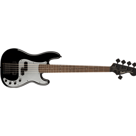 Contemporary Active Precision Bass® PH V, Laurel Fingerboard, Silver Anodized Pickguard, Black