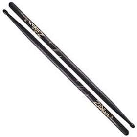 Zildjian 7A Wood Tip Hickory Drumsticks, Black