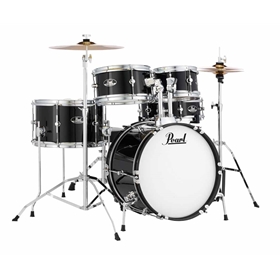 Pearl Roadshow Jr. | 8x5TT,10x5.5TT,13x10FT,12x4SD,16x10BD w/Hardware. Cymbals & Sticks Jet Black