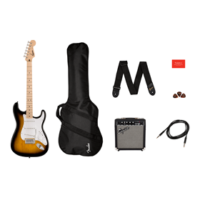 Squier Sonic™ Stratocaster® Pack, Maple Fingerboard, 2-Color Sunburst, Gig Bag, 10G - 120V