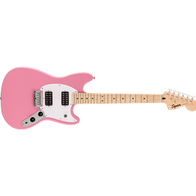 Squier Sonic® Mustang® HH, Maple Fingerboard, White Pickguard, Flash Pink