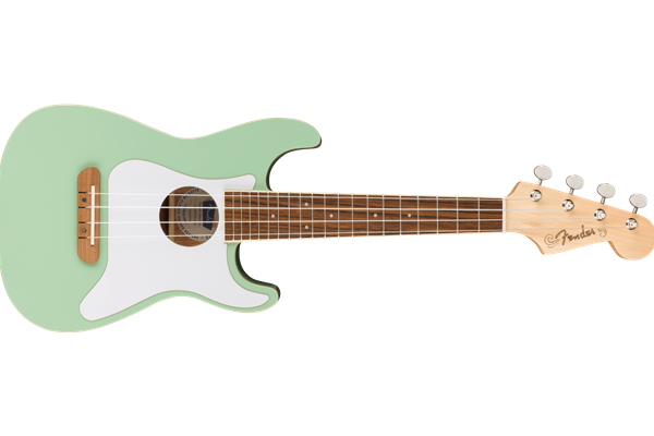 Fullerton Strat® Uke, Walnut Fingerboard, White Pickguard, Surf Green