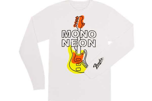 Fender® Mono Neon Geo Bass Long Sleeve T-shirt White, L