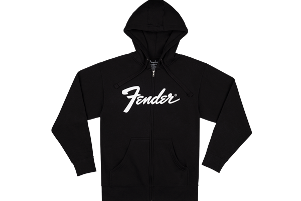 Fender® Transition Logo Zip Front Hoodie, Black, XL