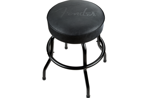 Fender® Embossed Black Logo Barstool, Black/Black, 24"