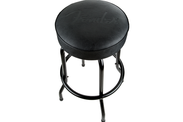 Fender® Embossed Black Logo Barstool, Black/Black, 30"