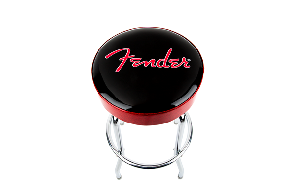 Fender® Red Sparkle Logo Barstool, Black/Red Sparkle 30"