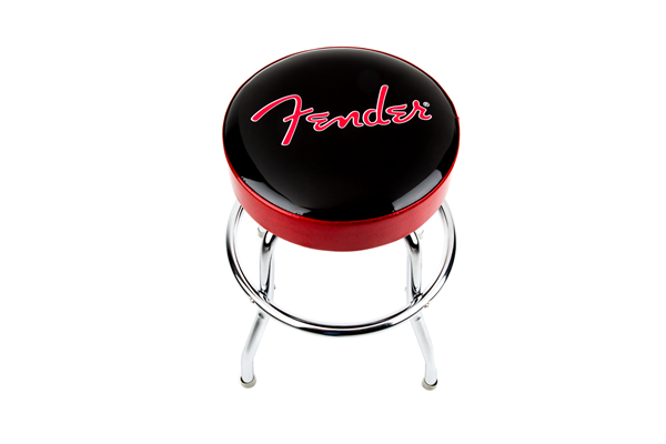 Fender® Red Sparkle Logo Barstool, Black/Red Sparkle, 24"