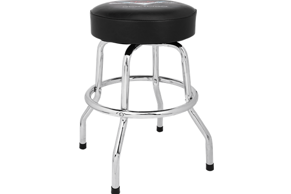 Fender® Custom Shop Chevron Logo Barstool, Black/Chrome, 24"