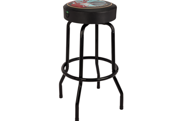 Fender® Guitars & Amps Pick Pouch Barstool, Black/Black, 30"