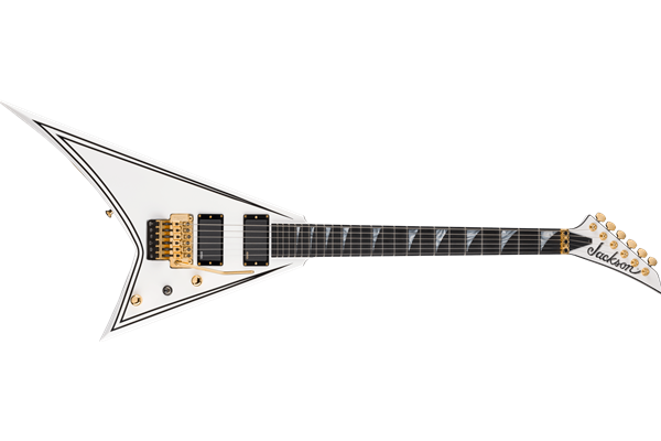 MJ Series Rhoads RR24MG, Ebony Fingerboard, White with Black Pinstripes