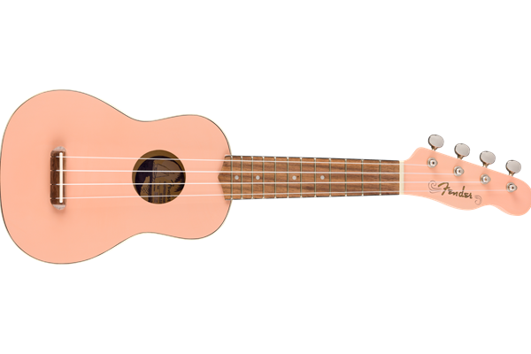 Venice Soprano Uke, Walnut Fingerboard, Shell Pink