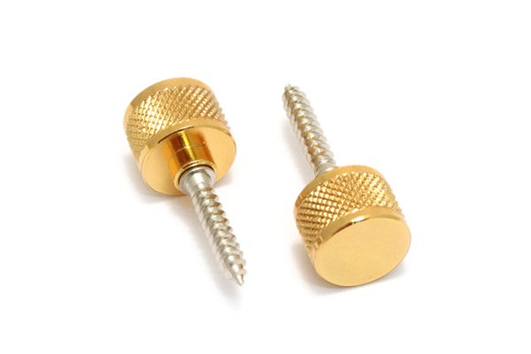 Strap Buttons, Most Gretsch® Guitars, with Mounting Hardware, Gold (Pair)