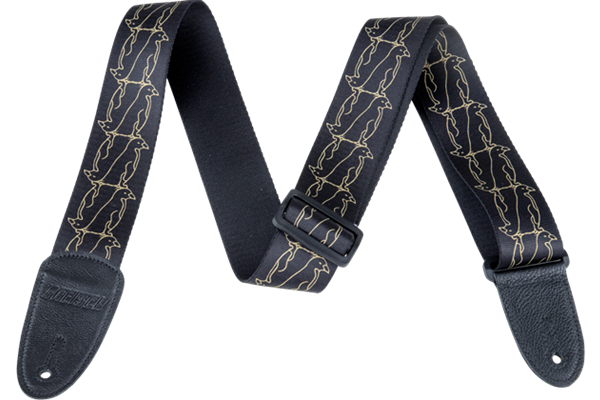 Gretsch® Alternating Black Penguins Strap, Gold