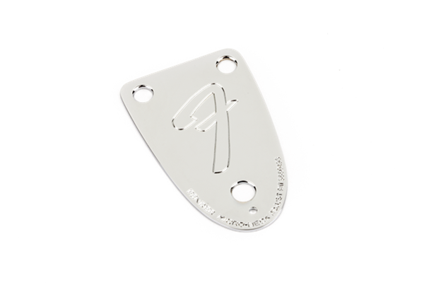 '70s Vintage-Style 3-Bolt "F" Stamped Bass Neck Plate, Chrome