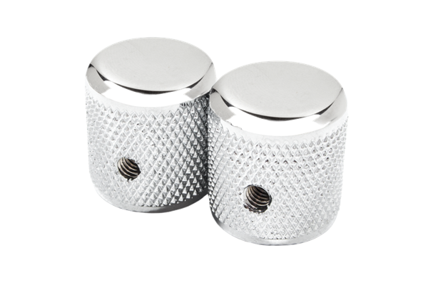 Pure Vintage '58 Telecaster® Knurled Knobs, (2), Chrome/Aluminum