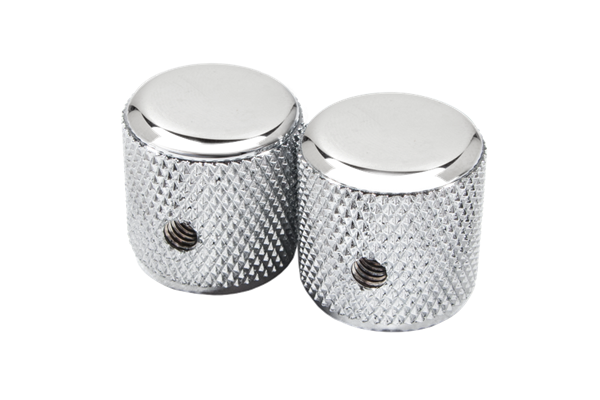 Pure Vintage '60s Telecaster®/P Bass® Knurled Knobs, (2), Chrome/Aluminum