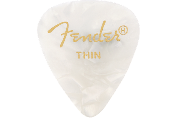 Premium Celluloid 351 Shape Picks, Thin, White Moto, 144-Pack