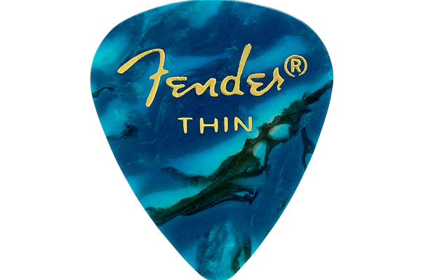 Premium Celluloid 351 Shape Picks, Thin, Ocean Turquoise, 144-Pack